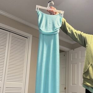 Lucy in the Sky Aqua Strapless Dress